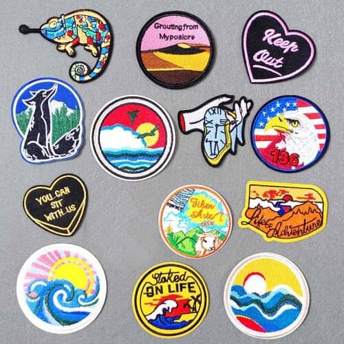 Eagle Fox Sheep DIY Cloth Badges Mend Decorate Iron On Patch Clothes Apparel Sewing Decoration Applique Sew On Patches