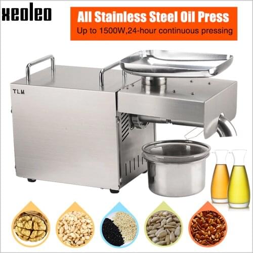XEOLEO Peanut Oil press machine Oil presser Household Oil extractor machine usefor Sesame/Almond/Walnut/Olive 1500W 110/220V