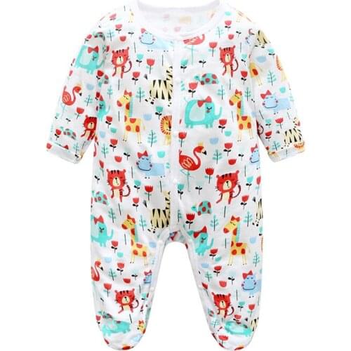 Fashion Newborn Baby Cotton Rompers cartoon animals Print Baby Boy Girl Romper Clothes cute Graffiti Jumpsuit
