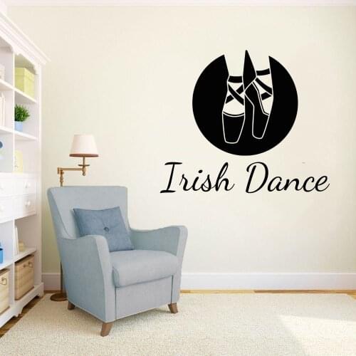 Irish Dance Shoes Wall Sticker Decal Dancing Sticker Gymnastic Room Vinyl Mural Decor Art A00889