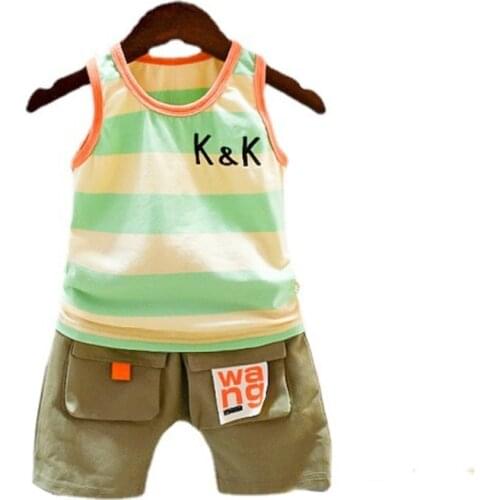 New Summer Baby Girl Clothes Children Casual Vest Shorts 2Pcs/Sets Toddler Fashion Costume Infant Boys Clothing Kids Tracksuits