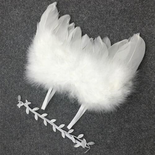 Newborn Photography Props White Angel Wing Baby Photos Props Feather Wing Girls Hair Kids Baby Photography Hair Accessories