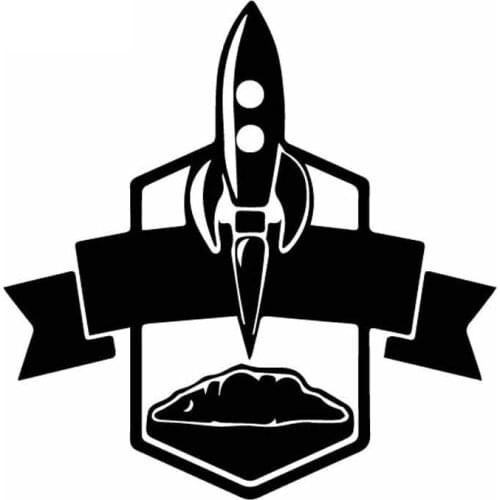 Creative Launch Rocket, Exquisite Decals, Car Window Stickers, Personalized Pvc Waterproof Decals, Black/white, 16cm*16cm