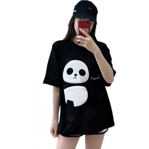 Maternity Dress Pregnancy T Shirt Summer Clothes Pregnancy Tee Funny Cartoon Panda Tees Plus Size Pregnant Tops Half Sleeve