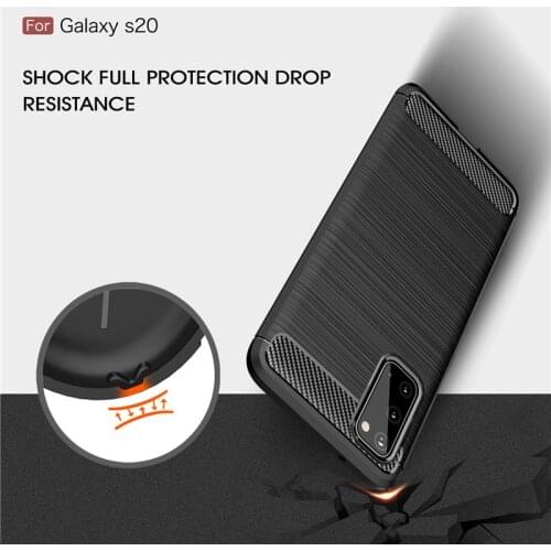 For Samsung Galaxy S20 S 20 Ultra Case Shockproof Bumper Carbon Fiber Soft Cover for Samsung S20+ S 20 Plus 5G Phone Cases
