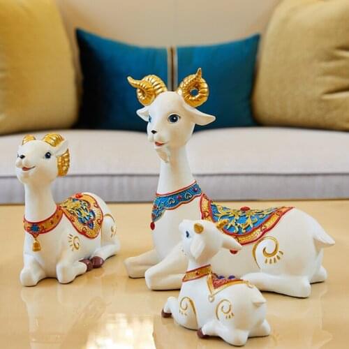 Sanyang Kaitai Zodiac Sheep Decoration Housewarming Gifts Home Decoration Feng Shui TV Cabinet Office