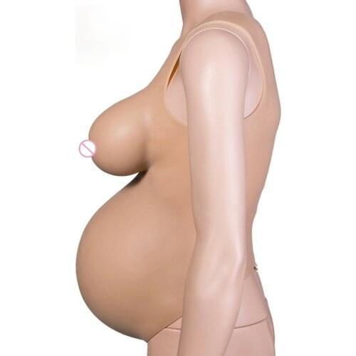 Pregnant Belly EE Cup Silicone Breast Cosplay Fullbody Suit Actor Pregnant Performance Props Female and Male