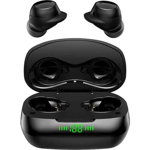 Tws24 True Wireless CVC Noise Reduction Automatic Pairing Bluetooth Headset TWS LED Display movement Headset Waterproof Black