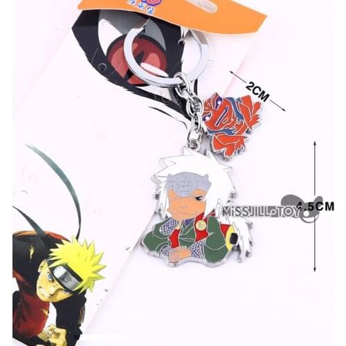 1/5pcs Fashion jewelry pendant Ninja Jiraiya figure doll metal Keychain Keyring pendant for Men women kids Good GIFT