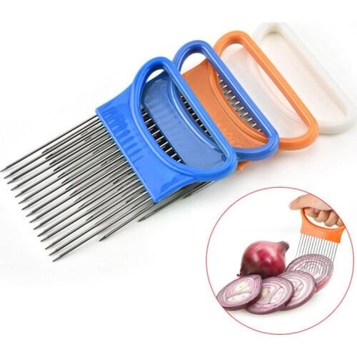 1Pcs Multifunction Onion Tomato Cutting Vegetable Slicer Cutter Gadget Chopper Aid Guide Holder Slicing Kitchen Tools