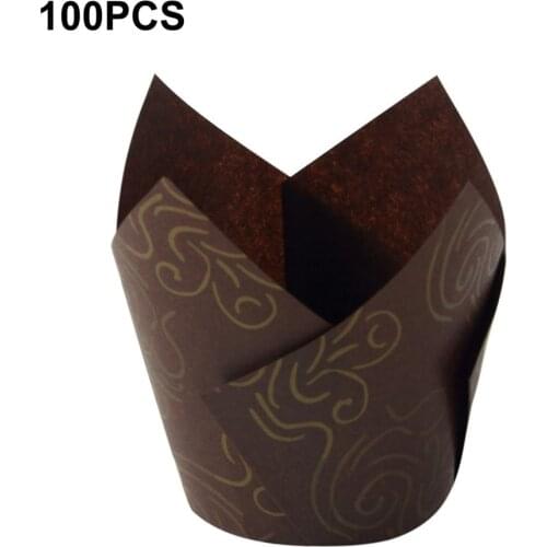 100 Pcs Muffin Paper Wedding Muffins Paper Moulds Tulip Mould Baking Paper For Baking Classes Cake Cupcakes Baking Tools