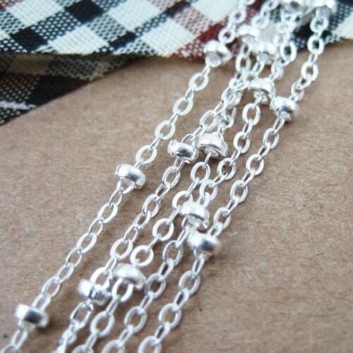 2MM silver plated O chain DIY bead chain loose chain for necklace jewelry supplies 1312014