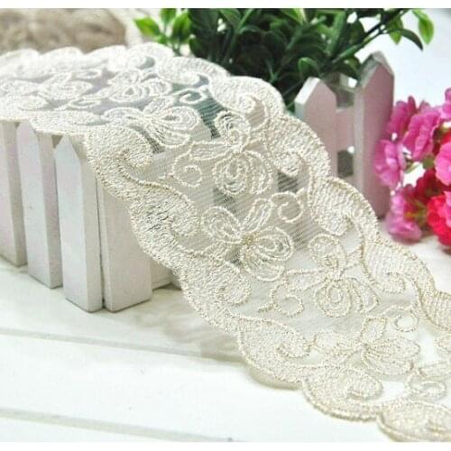 29yard high quality Vintage Style Embroidery Lace Trim Flowers width 6cm two colors white and black