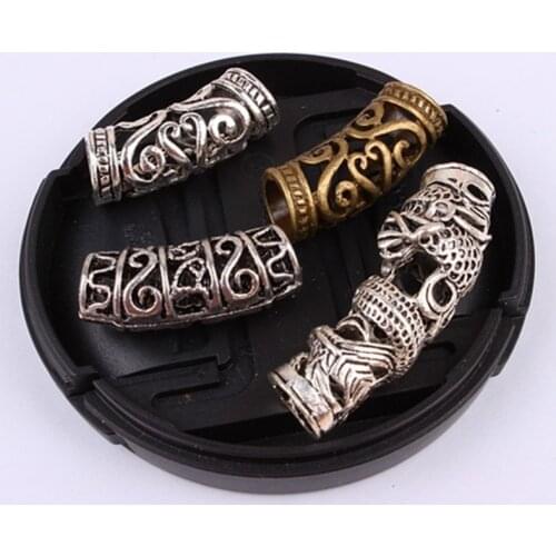 3pcs/set Fashion Hair Ring Retro Hollow Dreadlocks Bead Cuff Clip Micro Rings Tube for Hair Braid Hairstyling Accessories Tool