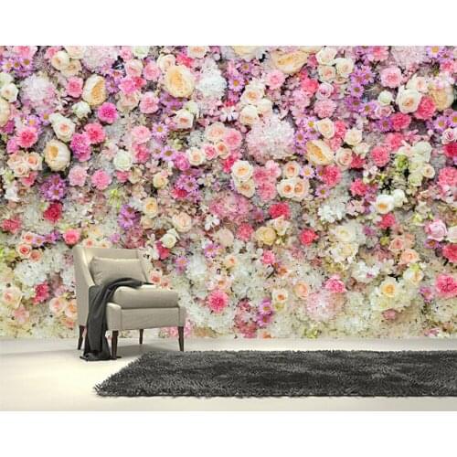 Papel de parede Colorful flowers rose 3d wallpaper mural,living room tv wall bedroom wall papers home decor