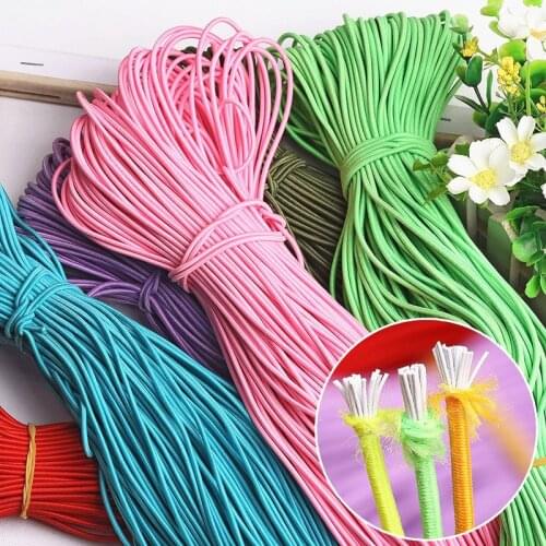 45Meters 2mm Color Round Elastic Band High-Elastic Round Rope Rubber Band Elastic Line DIY Sewing Jewelry Accessories