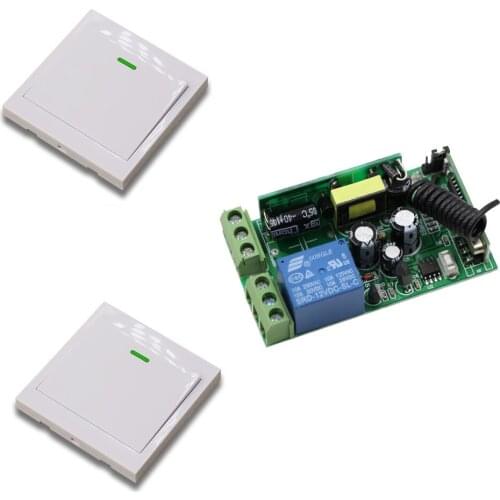 AC 85 100V 110V 120V 240V 250V Remote Control Switch Wide Voltage Relay Receiver + 86 Wall Pannel Remote Transmitter 315/433Mhz
