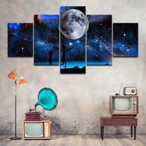 No Frame HD Home Decoration Printing Blue Night Animated Characters Poster Canvas Wall Art Oil Painting Living Room Decoration