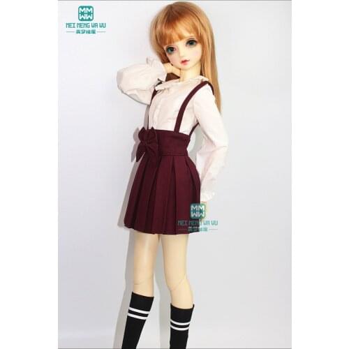 BJD doll clothes girl dress fits 1/3 BJD doll fashion bow shirt / knit cardigan \ pleated skirt