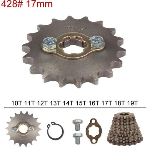 428 428H Chain 17mm 10 -19 Teeth Front Engine Sprockets For Taotao Kayo BSE Xmotos Apollo SSR 110 125cc Dirt Pit Bike ATV Quad