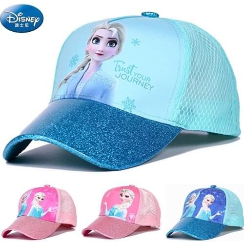 Disney frozen Mesh kids cap cartoon Baseball Cap Children Girls Cotton Snapback Caps Baby Sun Protection Hat for 2-8 Years