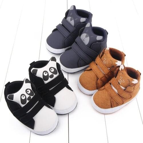 Cartoon Animal Head Baby Shoes Baby Shoes Soft Bottom Toddler Shoes Pair of Velcro Baby Shoes