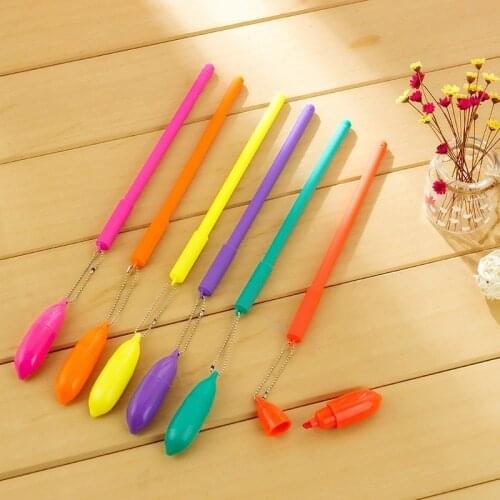 Ellen Brook 1 Pcs Gel Pens Korean Cartoon Creative Dog Neutral Student Writing Office Stationery Highlighter Pen