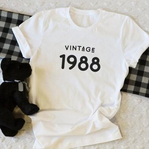 Vintage 1988 T-Shirt Women 33 Years Old 33rd Birthday Gift Girls Mom Wife Daughter Party Top Tshirt Cotton Streetwear Tee Shirt