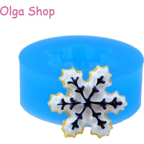 JYL095 18mm Christmas Snowflake Cookie Silicone Mold - Fondant, Sugarcraft, Baking Tools, Resin Clay, Biscuit, Chocolate, Candy