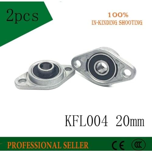 Free Shipping 2pcs/lot 20 mm diameter zinc alloy bearing housings KFL004 flange bearing housings with pillow block