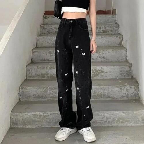 LEOSOXS Women's Jeans With Embroidery