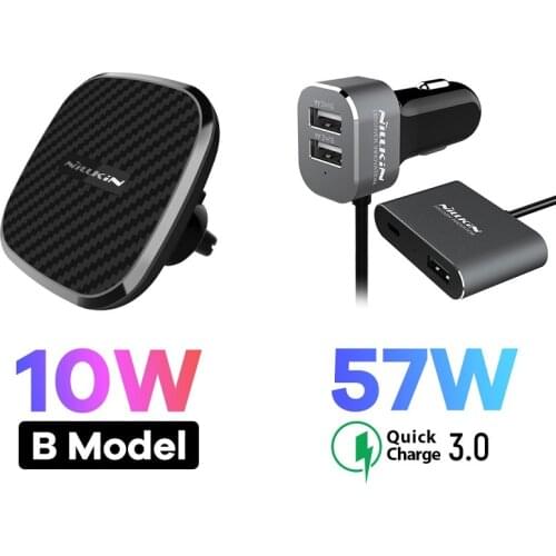 Magnetic Wireless Chargers For iphone 12 pro max Nillkin Qi Wireless Car Charger For iphone 12 Phone holder 2 in 1 Fast Charger