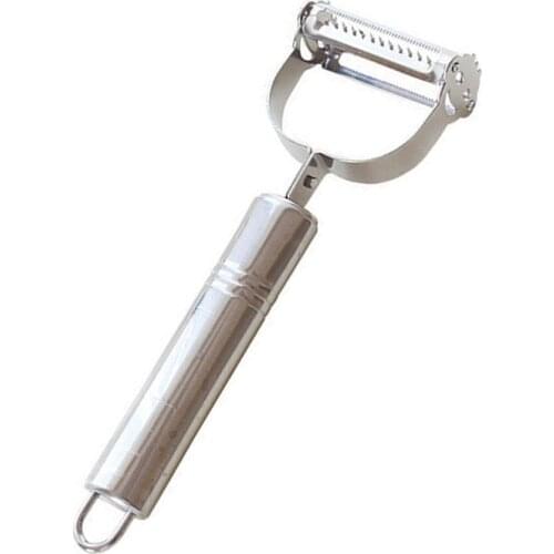 Stainless Steel Multi-function Peeler Slicer Shredder Potato Peeler Vegetable Peeler Double-sided Blade Home Practical Peeler