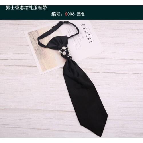 Mens Hong Kong Knot Dress Necktie Wedding Wedding Groom Dinner Scarf Pure Color Black and White Photo Studio Photography Access