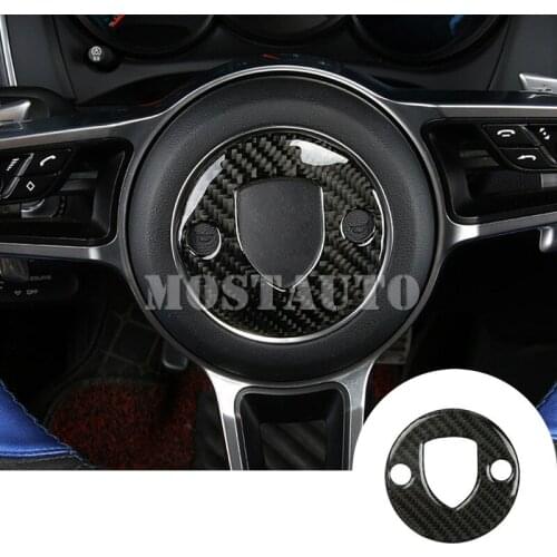 For Porsche Macan Carbon Fiber Interior Steering Wheel Trim Cover 2014-2018 1pcs Car Accessories Interior Car Decor Car Trim