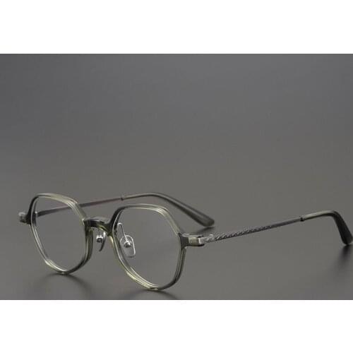 Brand Designer Acetate Titanium Glasses Frame Men Women High Quality Irregular polygon Eyeglasses Clear Lens Prescription Oculos