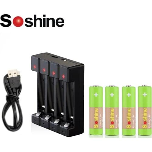 Soshine AAA/HR03 Rechargeable Li-ion 1.5V 600 mWh Battery