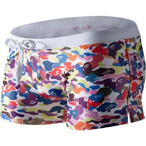 Professional Swimming Trunks Summer Male Fitness Boxers Shorts Mens Printed Quick-Drying Beach Wears Stretch Beach Board Pants