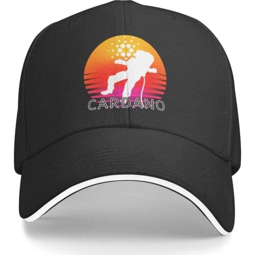 Cardano ADA Space Man Sunset Promo Mens and Womens hats Print Anime Golf sun Funny Graphic cap