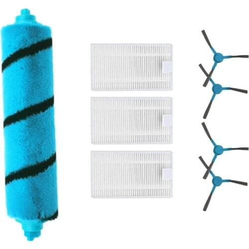 Roller Brush Side Brush for Cecotec Conga 4090 Vacuum Cleaner Conga 4090 HEPA Filter Cleaning MOP(8 PCS)