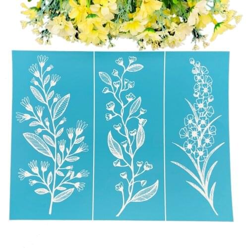 Leaf Flower Self-Adhesive Silk Screen Printing Stencil Painting T-Shirt Textile
