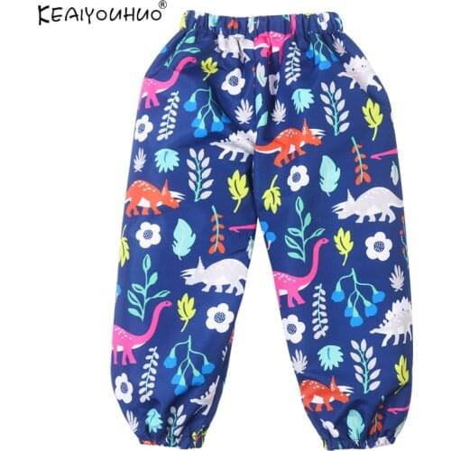 High Quality Boys Pants 2018 New Spring Autumn Waterproof Trousers For Girls Dinosaur Children Leggings For Girls Kids Clothes