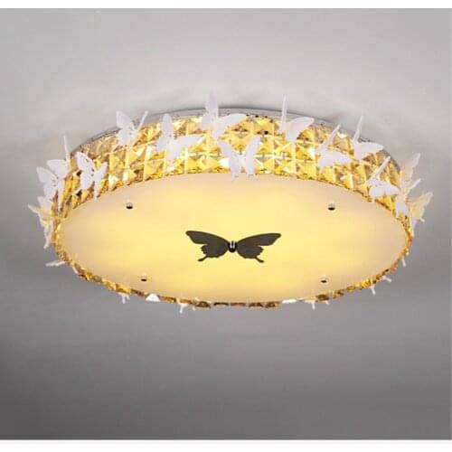 Art deco butterfly Children bedroom ceiling light fixtures Crystal wedding Lighting Led Ceiling Lamp for office study led light