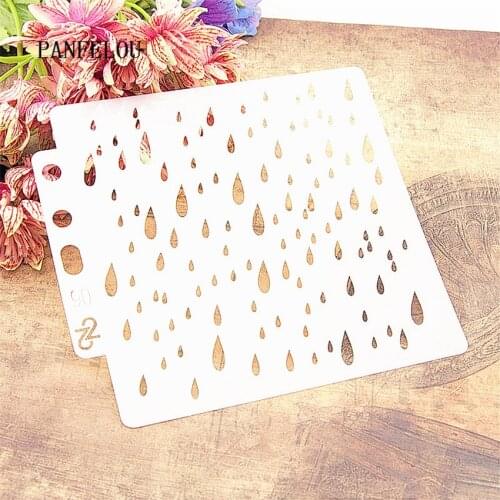 The raindrops wave scrapbook stencils spray plastic mold shield DIY cake hollow Embellishment printing lace ruler valentine