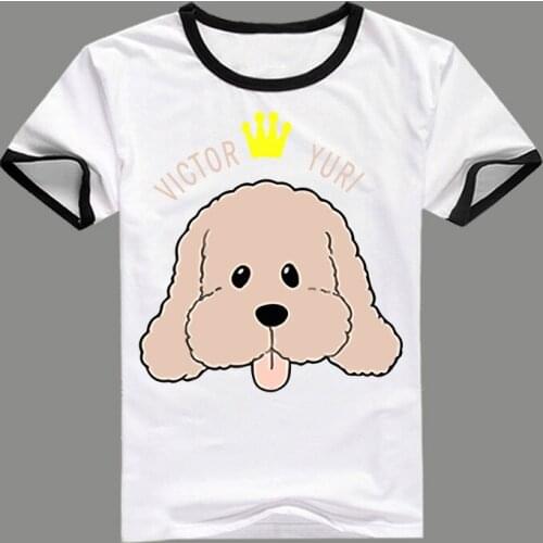 YURI!!! on ICE T-shirt Anime YURI on ICE Yuri Plisetsky Dogs Cosplay T Shirt Cotton Short Sleeve Tops Tees Men