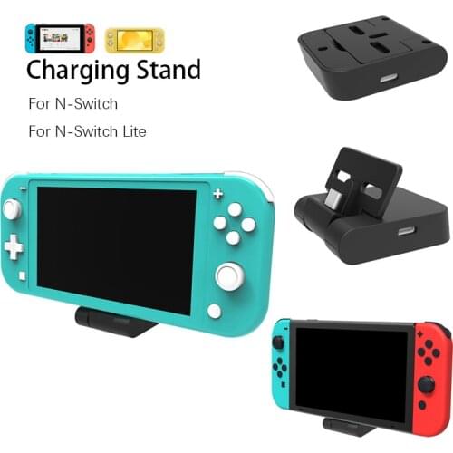 Nintend Switch Lite USB Type-C Charger Stand Portable Charger Station Dock Charging Stand For Nintend Switch Console Black