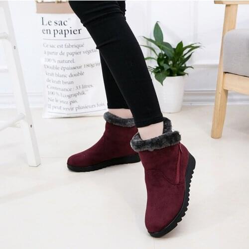 Women Snow Boots Winter Snow Boots Warm Ankle Boot Platform Rubber Female Boots Winter Snow Footwear Lady Low Heel Shoes 45% off