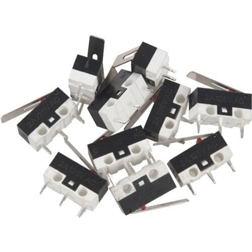 10 Pcs AC 125V 1A SPDT 1NO 1NC Momentary Long Hinge Lever Micro Switch