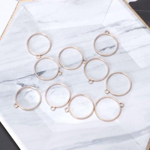 10Pcs Round Pendant Press Flower DIY UV Resin Blank Frame Bezel Jewelry Making Drop Ship