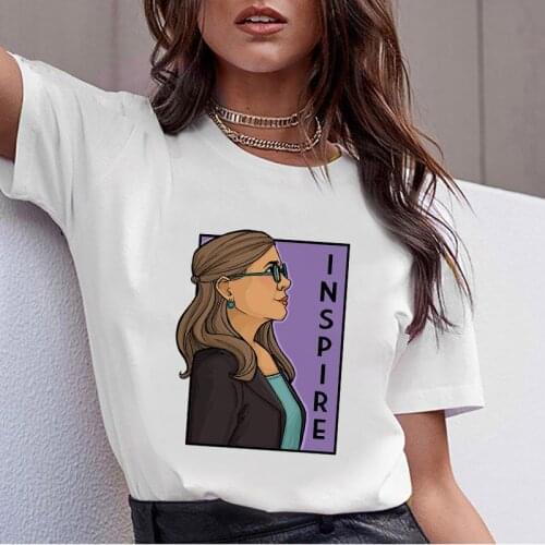 2021 Summer Oversized Womens T-shirt Harajuku Psychedelic Research Volunteer Graphic T-shirt Funny Vintage White Women Clothes